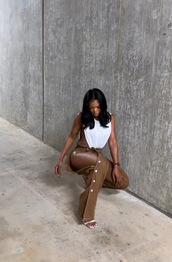 Side Snap Casual Jeans