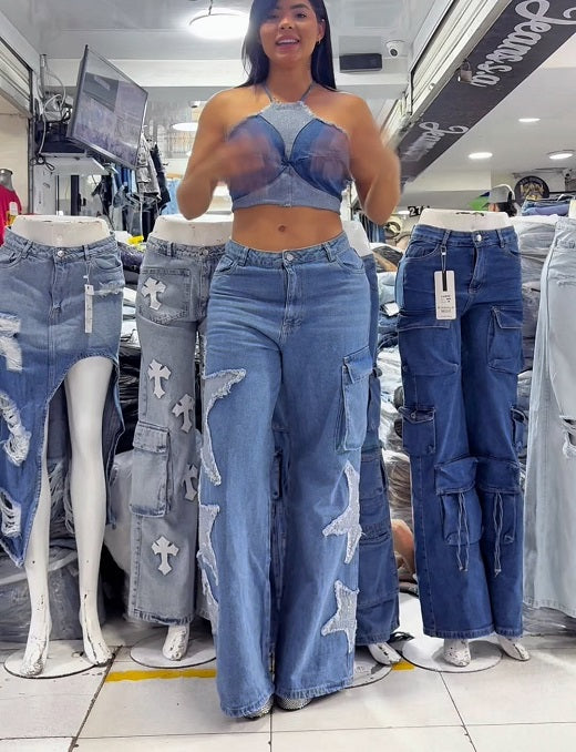 Comfortable Casual Star Jeans Set