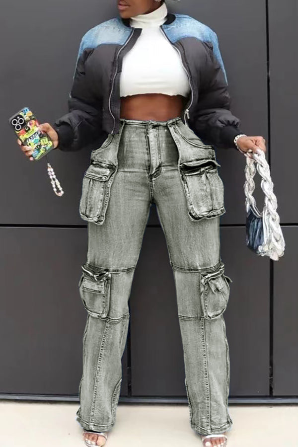 Trendy Casual Multi-pocket Jeans