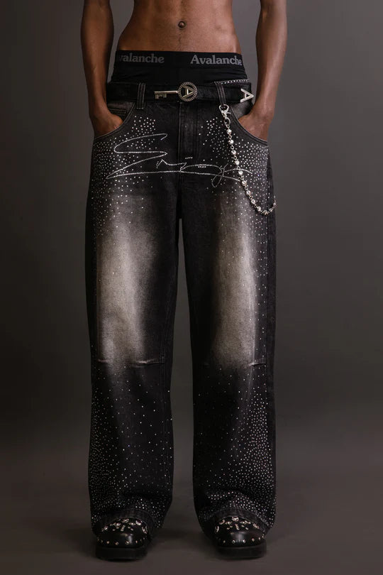 Chic Crystal Loose Jeans