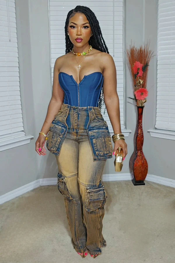 Trendy Casual Multi-pocket Jeans