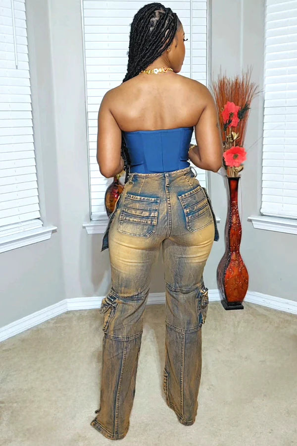 Trendy Casual Multi-pocket Jeans