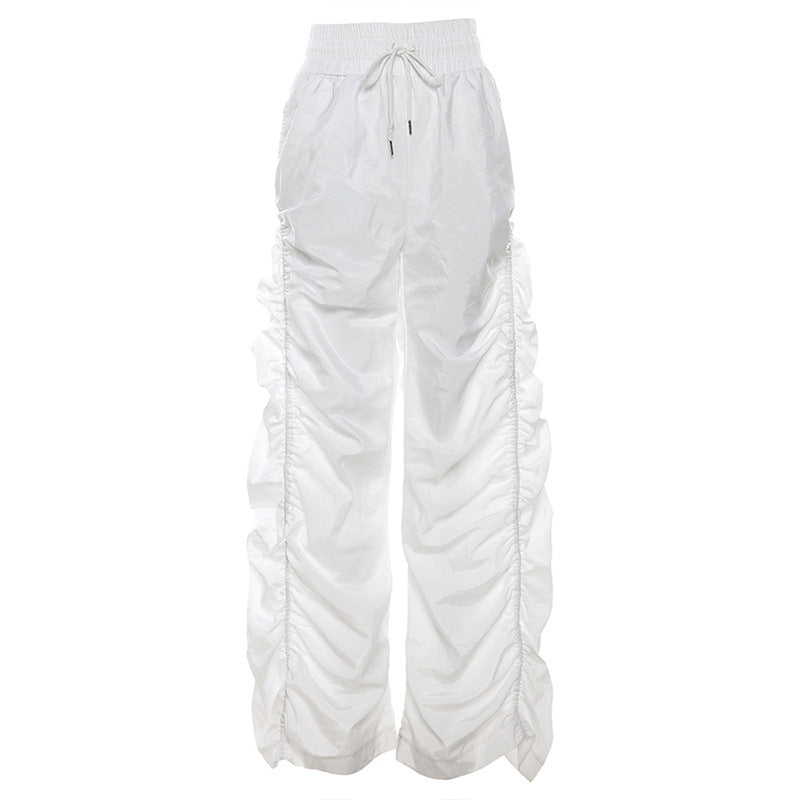 High Waist Hip Pleated Pants