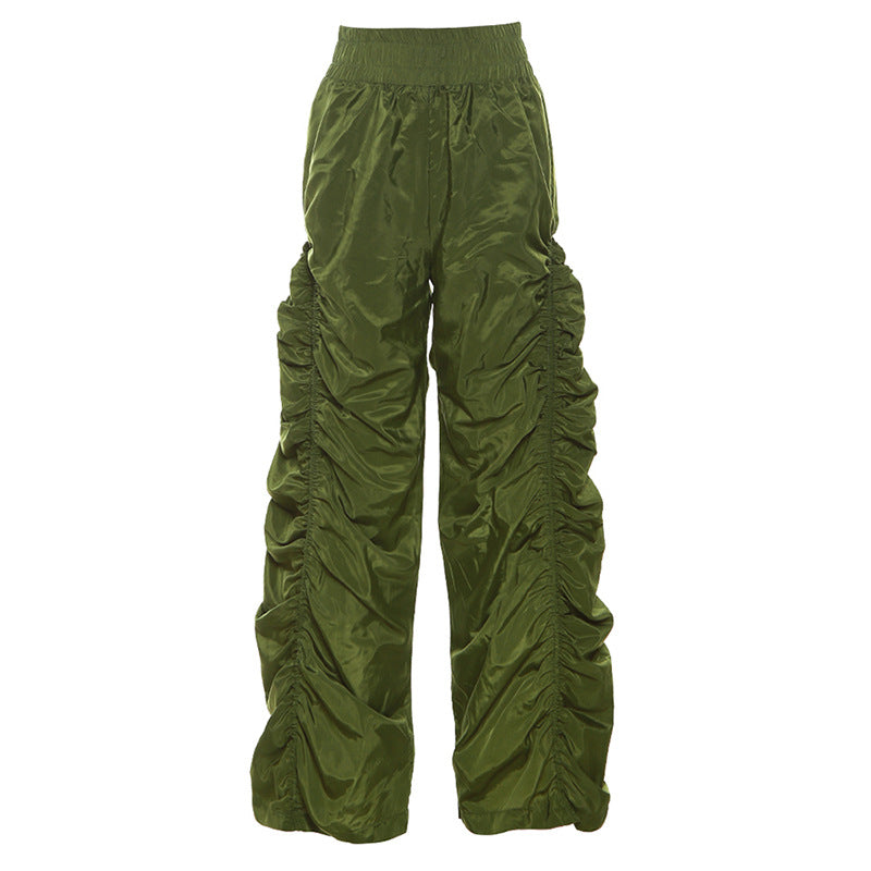 High Waist Hip Pleated Pants