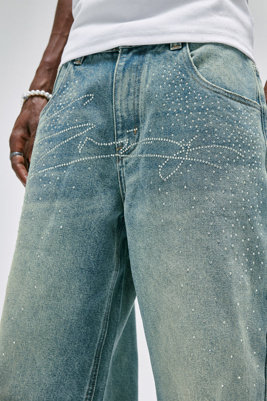 Chic Crystal Loose Jeans