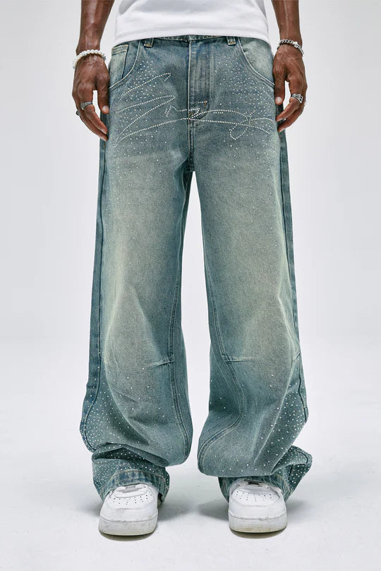 Chic Crystal Loose Jeans