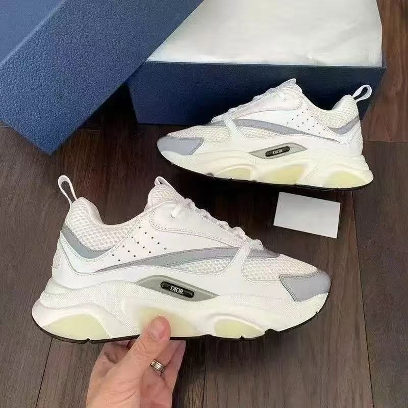 Couple's Mesh Casual Leather Sneakers