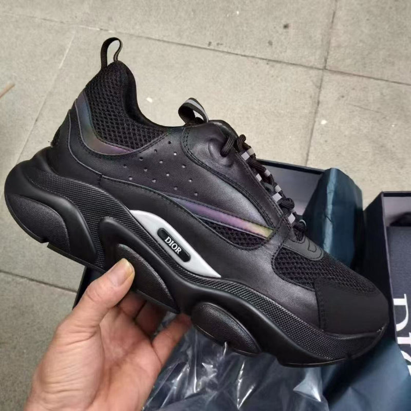 Couple's Mesh Casual Leather Sneakers