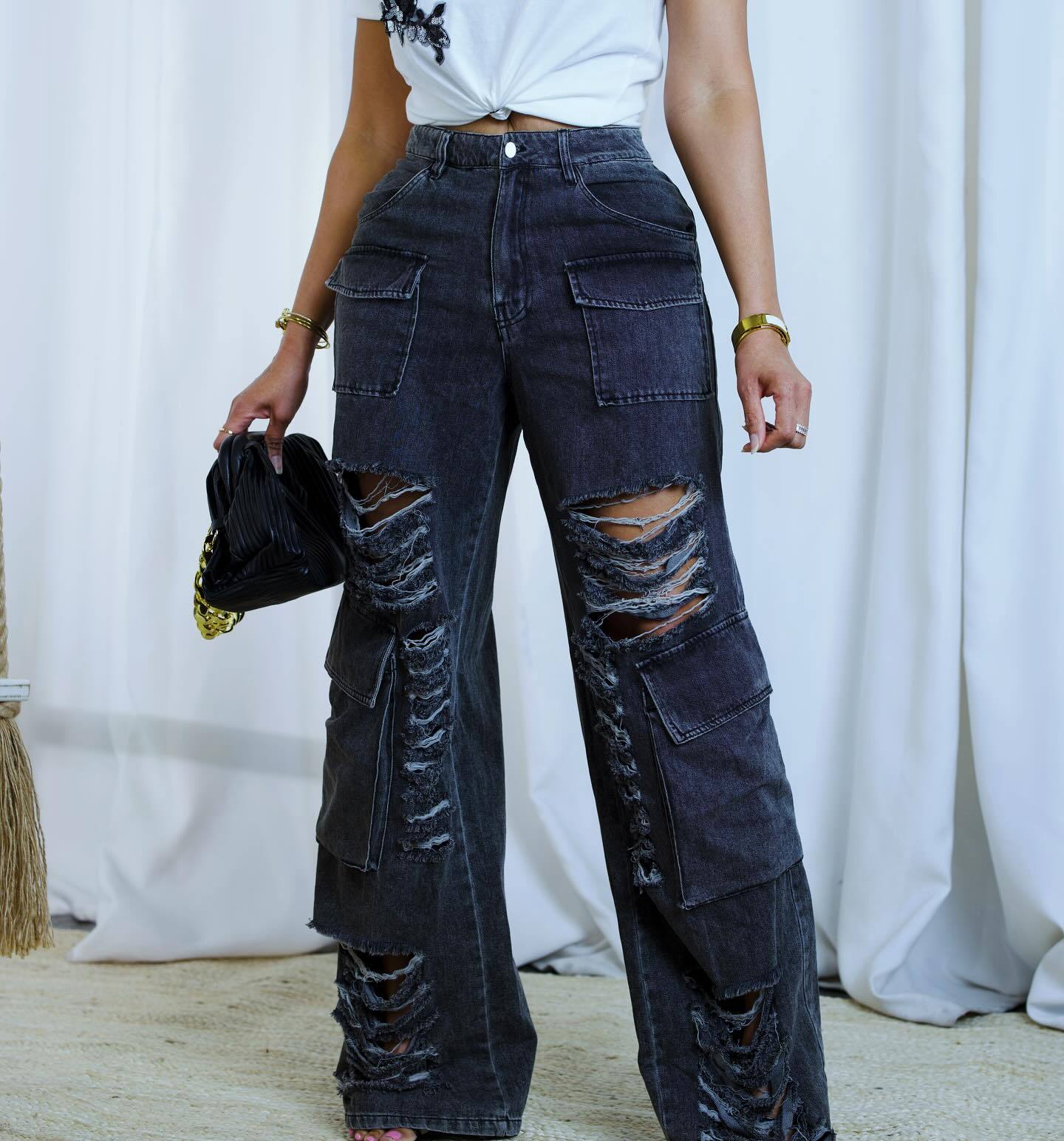 Chic Fly Girl Cargo Jeans