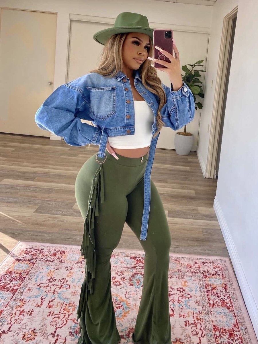 Sexy slim fit fringed pants
