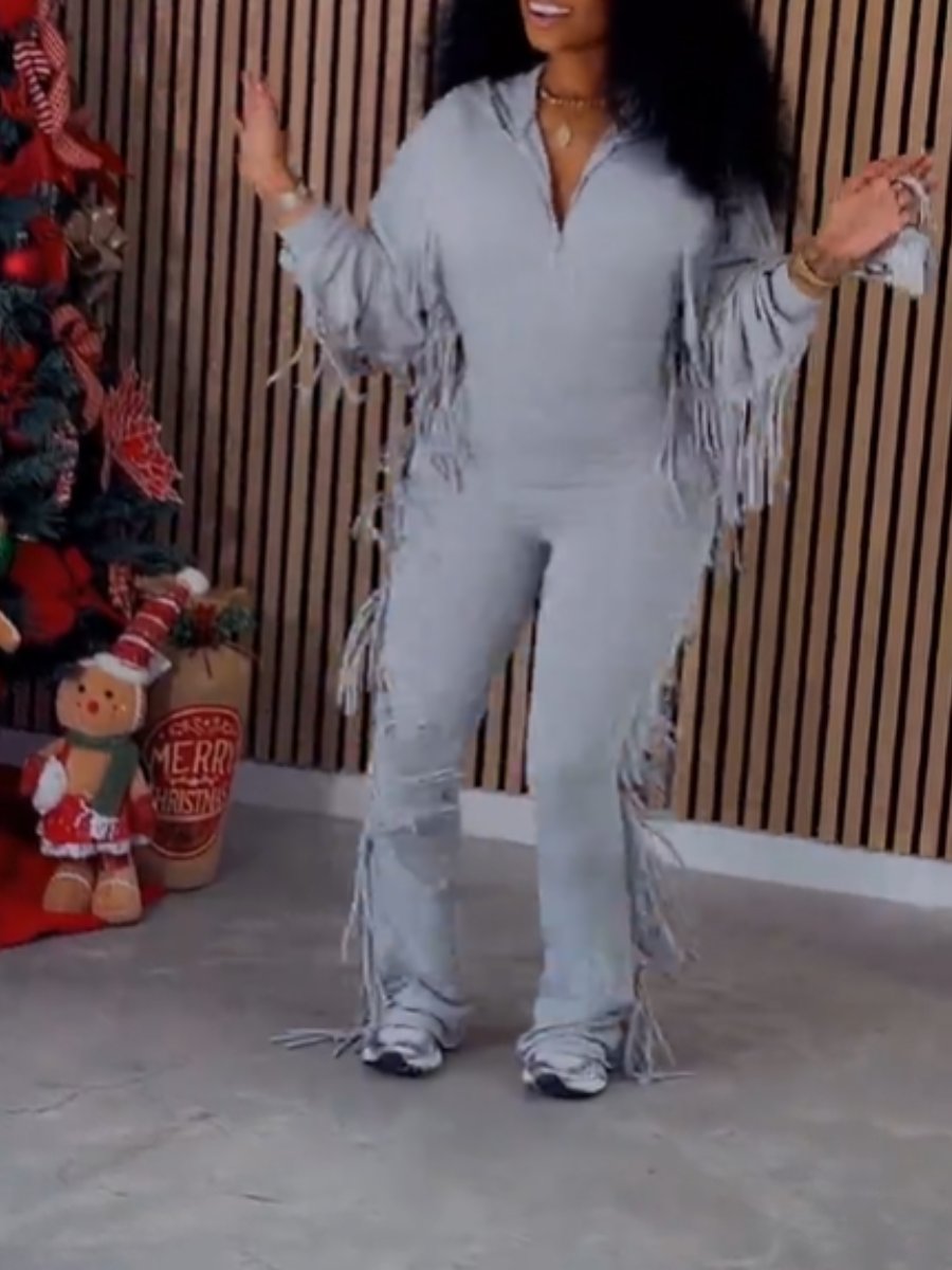 Cute Fringed Jumpsuit
