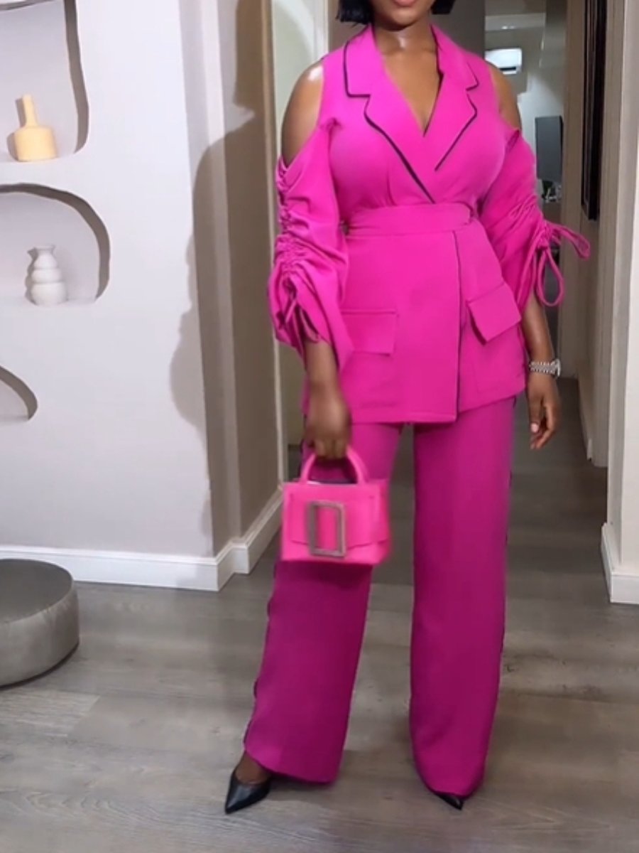 Stylish Pink Blazer Set