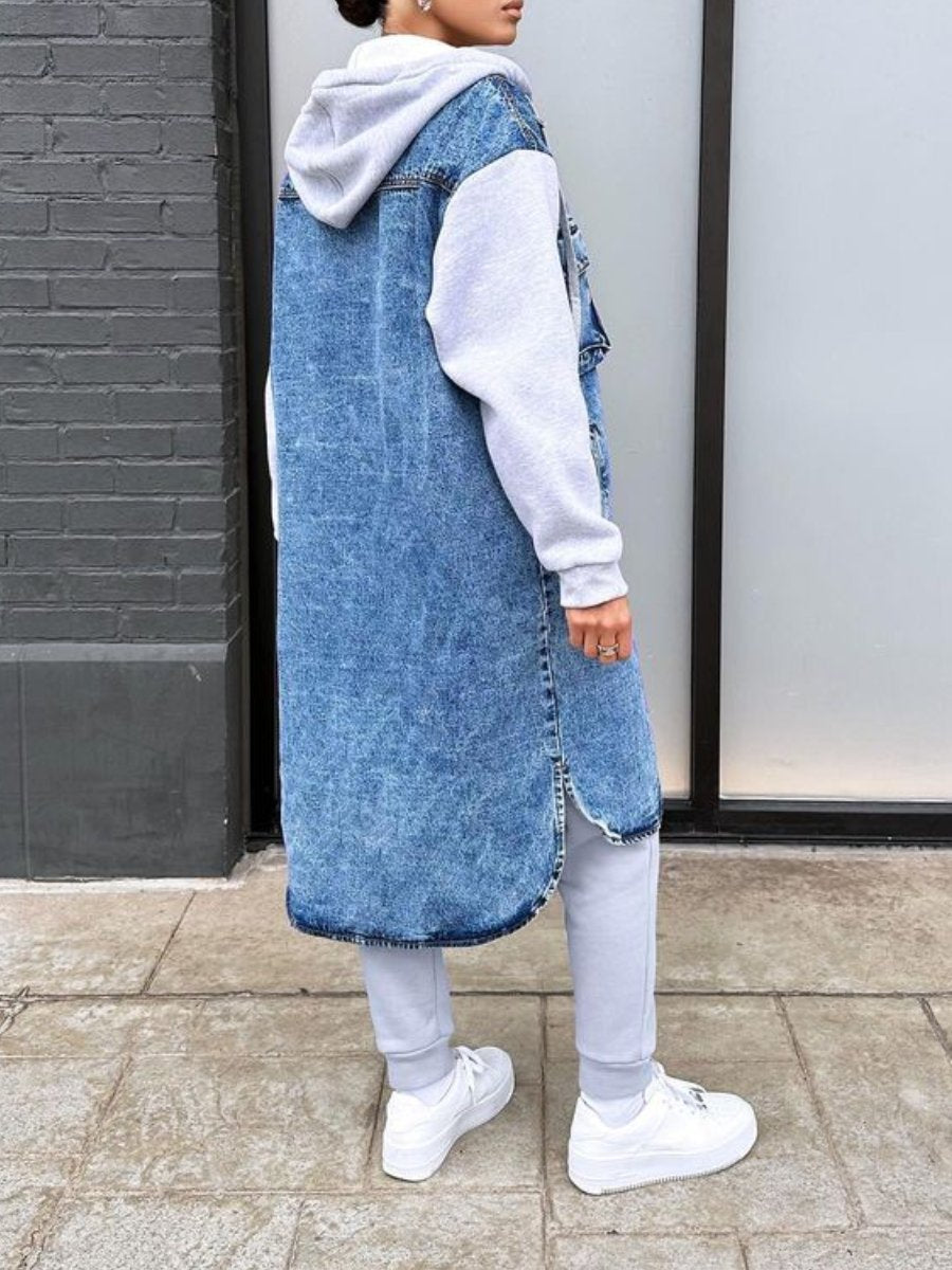 Casual Warm Hoodie Denim Jacket