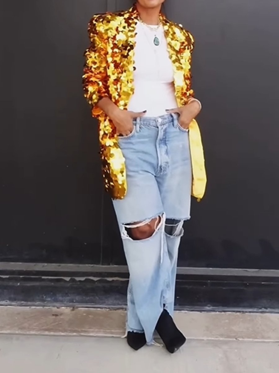 Big Gold Sequin Blazer