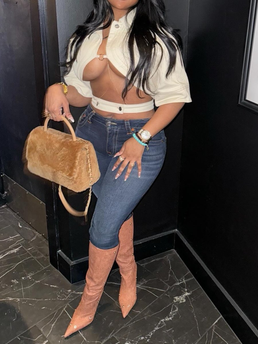 Lassel Navel Short Denim Shirt