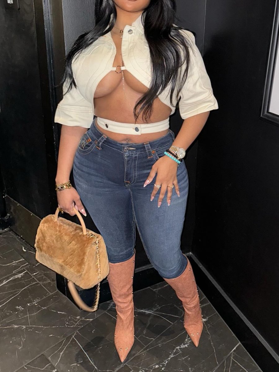 Lassel Navel Short Denim Shirt