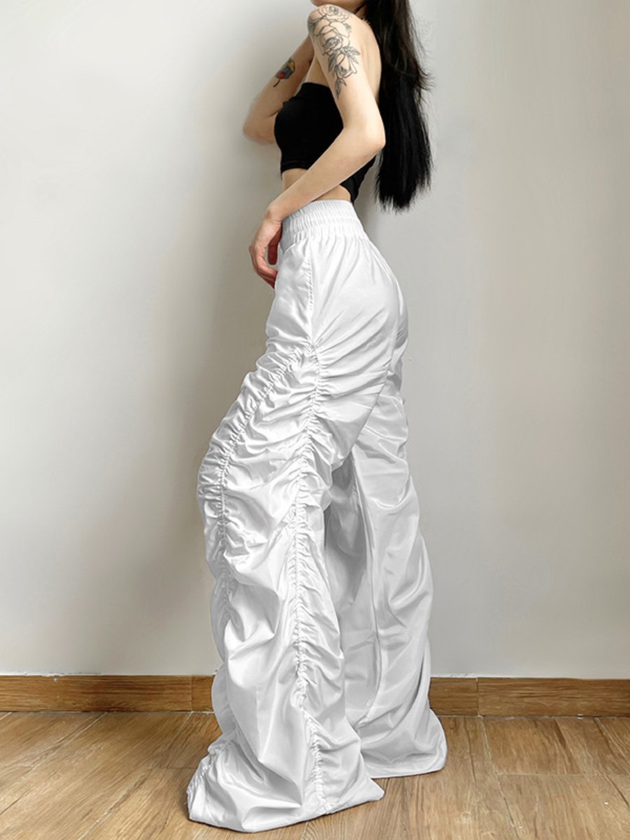 High Waist Hip Pleated Pants