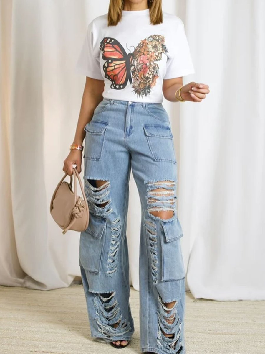 Chic Fly Girl Cargo Jeans