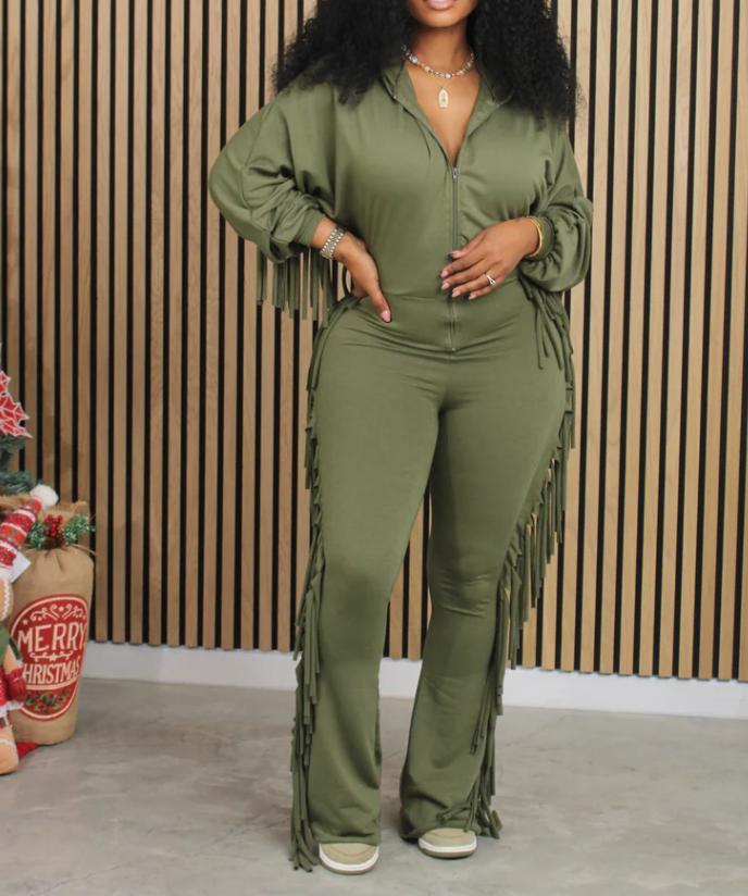 Cute Fringed Jumpsuit