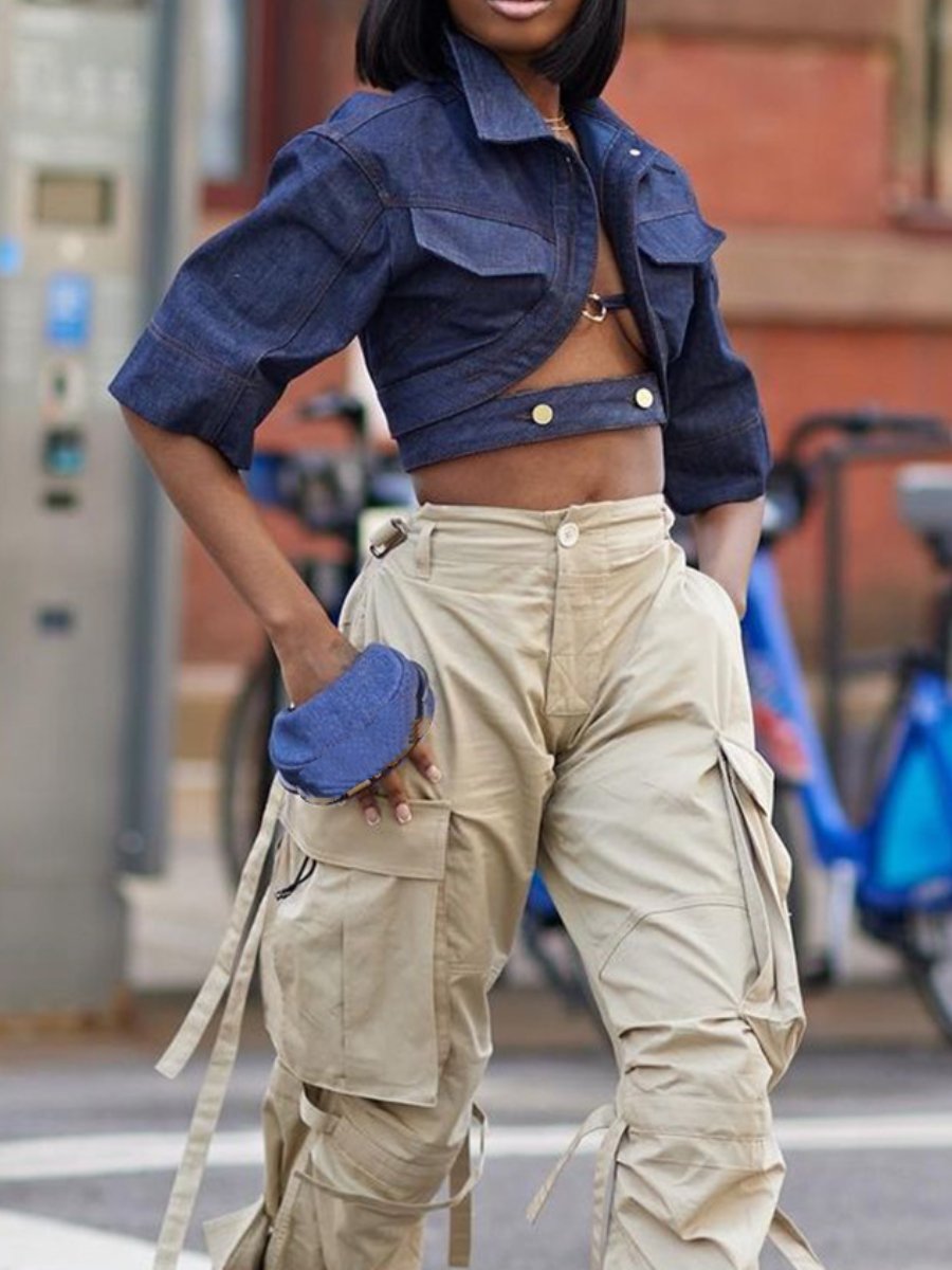 Lassel Navel Short Denim Shirt