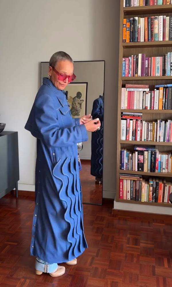 Unique Wavy Denim Coat