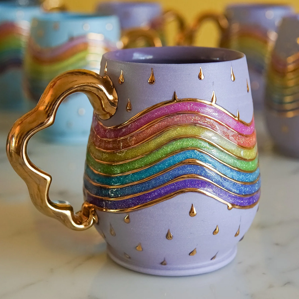 Rainbow Glitter Exquisite Mugs