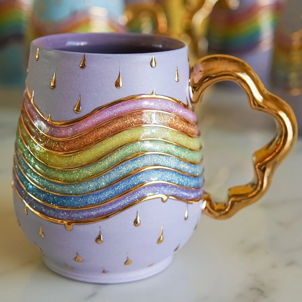 Rainbow Glitter Exquisite Mugs