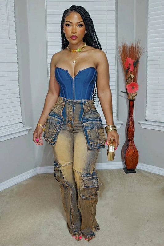Trendy Casual Multi-pocket Jeans