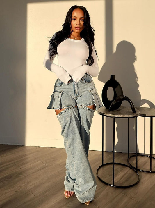 Elastic Detachable Jeans
