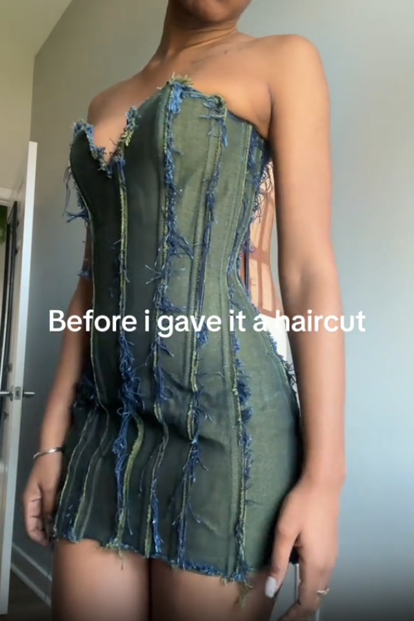Stretch Vintage Denim Mini Dress