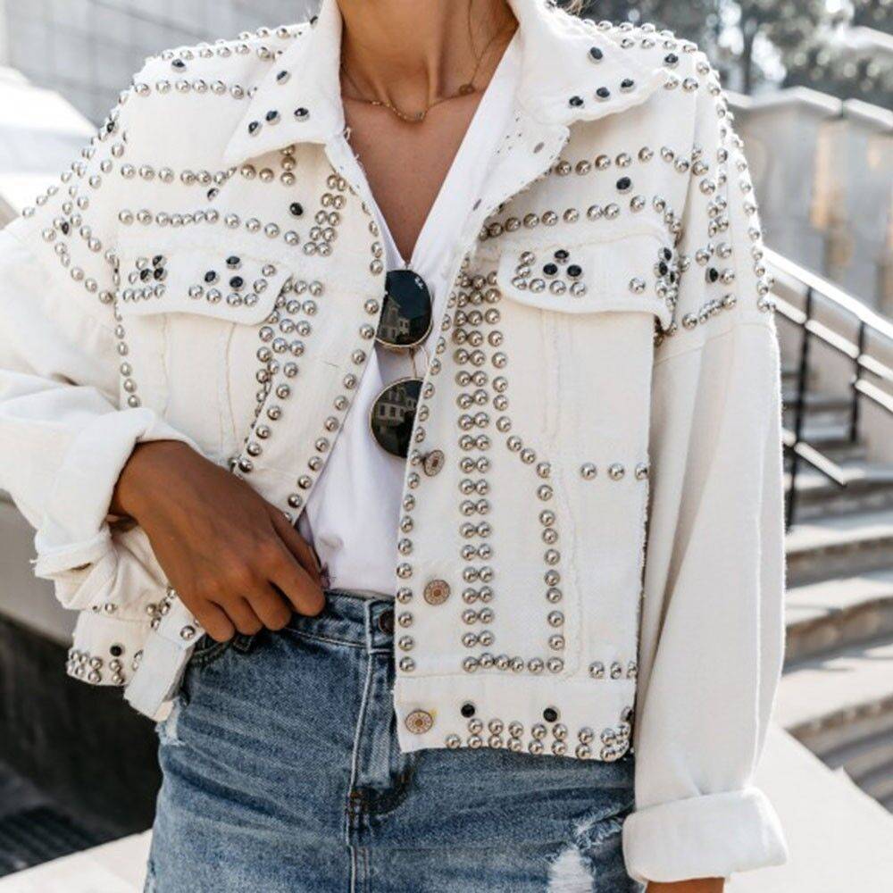 Studded Heavy Metal Washable Denim Jacket