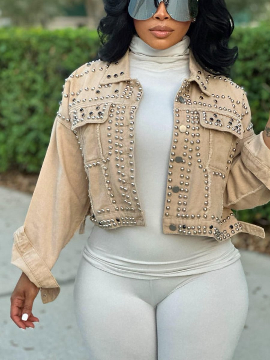 Studded Heavy Metal Washable Denim Jacket