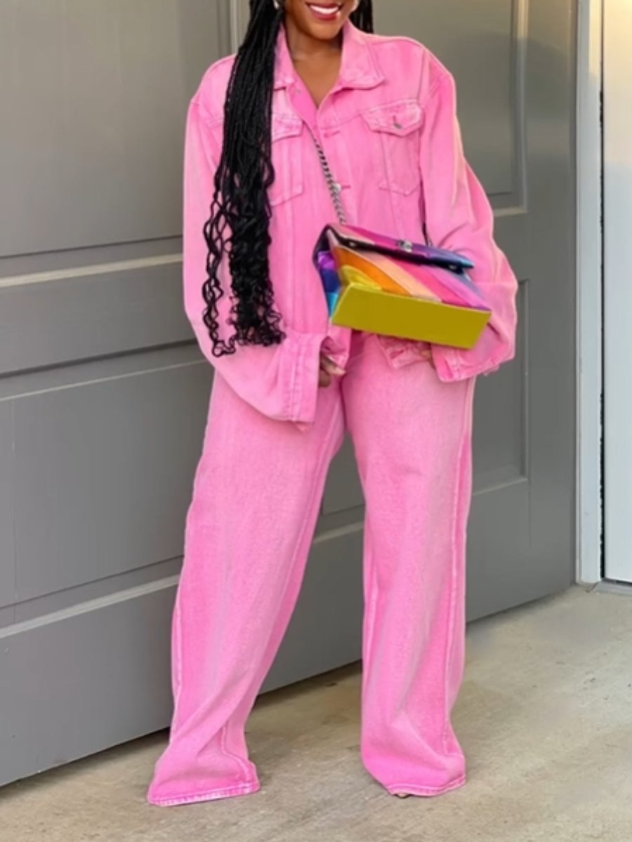 Pink Sweet Denim Set