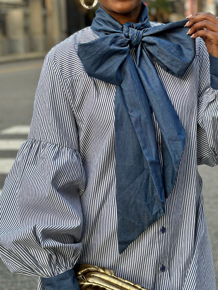 Striped Dress With Bow