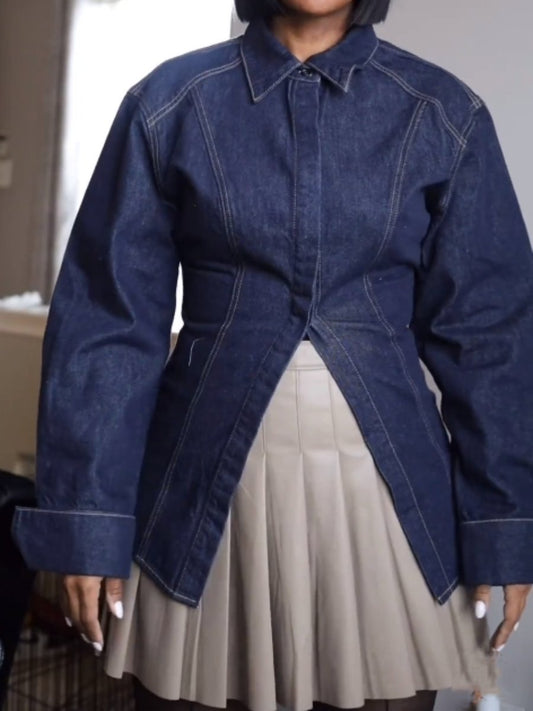 Stylish Waist-slimming Denim Shirt