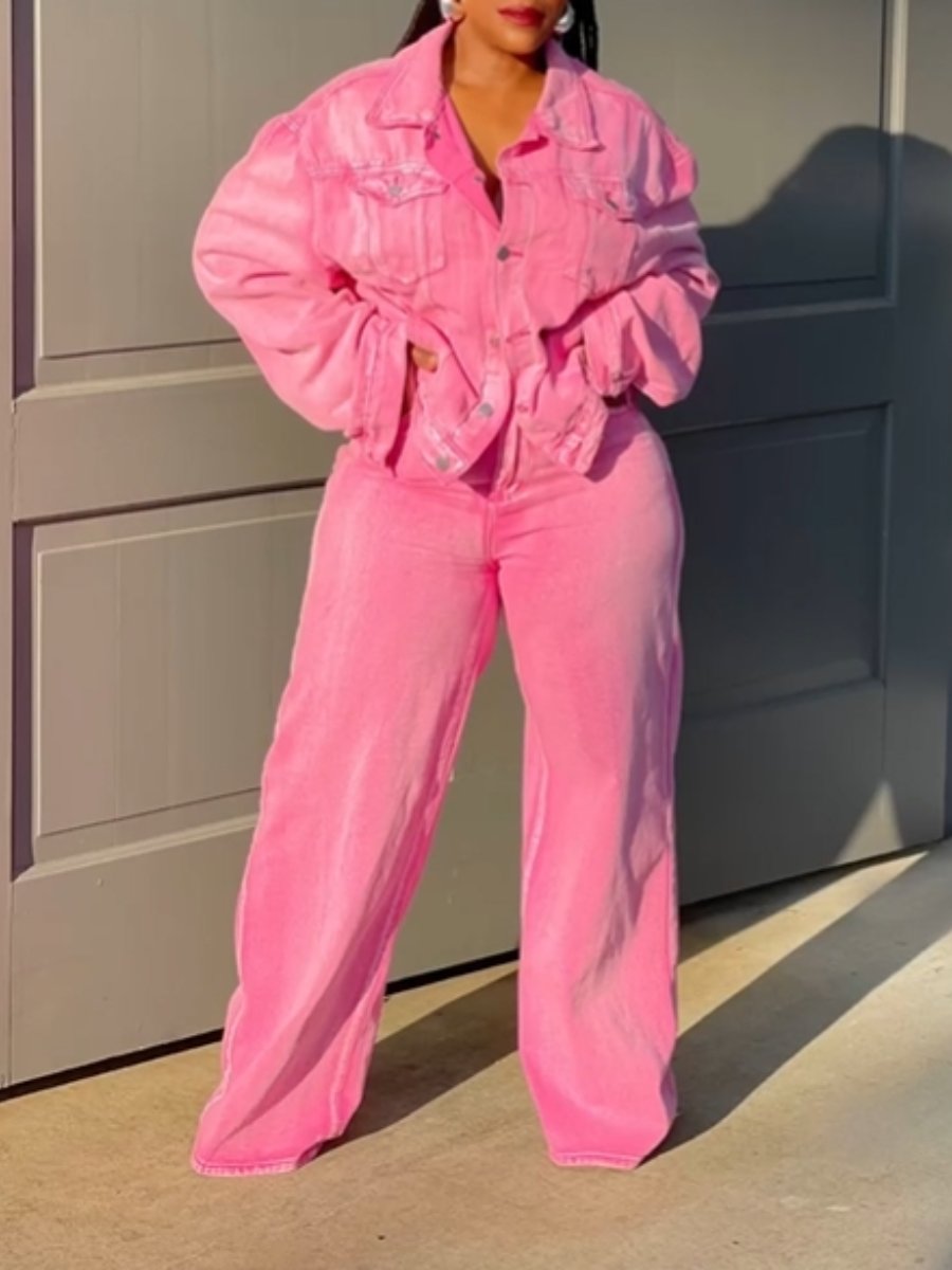Pink Sweet Denim Set