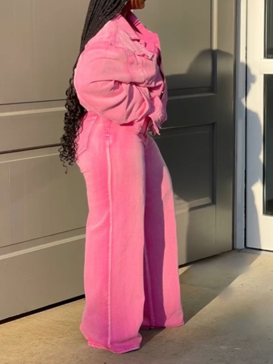 Pink Sweet Denim Set
